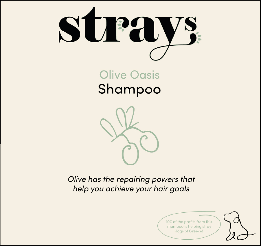 Strays Shampoo label